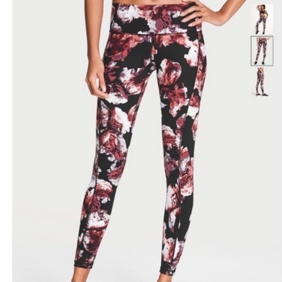 Victoria's Secret Pants - Victoria’s Secret Sport Knockout Black Floral Tight/Legging
